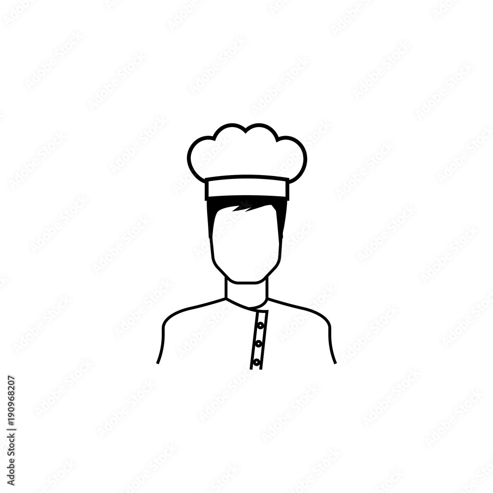 Poster man cook icon. avatar element of professions for mobile concept and web apps. thin line icon for web