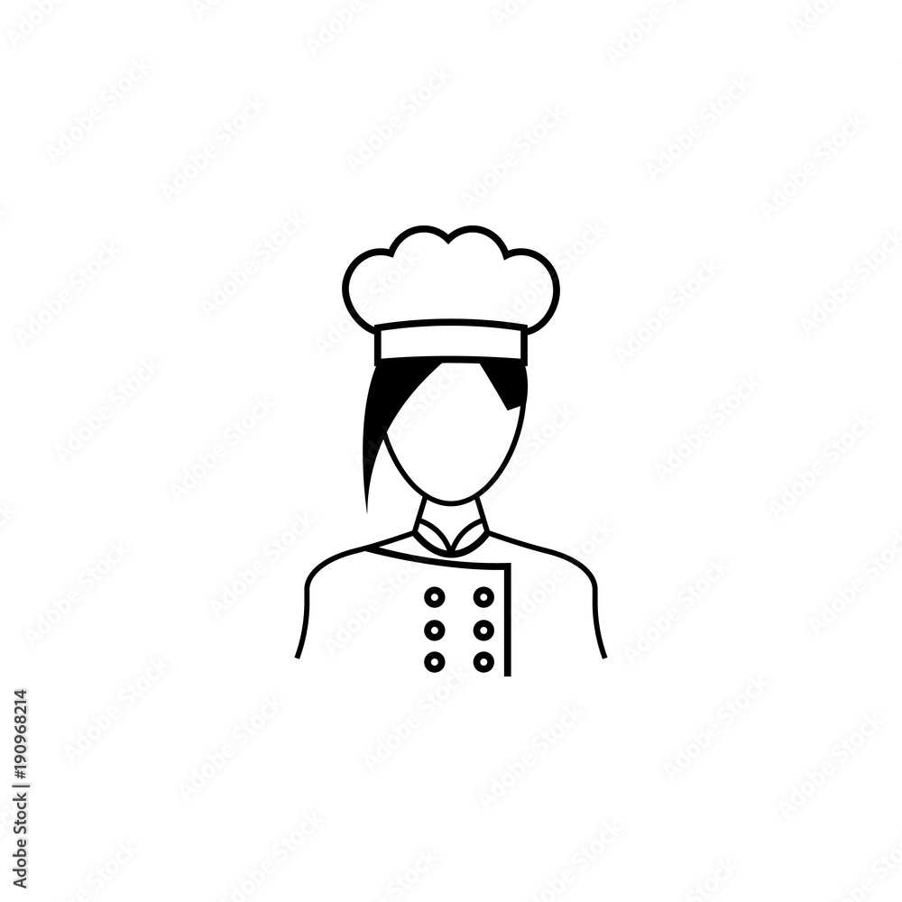 Poster woman cook icon. avatar element of professions for mobile concept and web apps. thin line icon for w