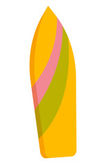 Colorful surfboard vector cartoon illustration isolated on white background