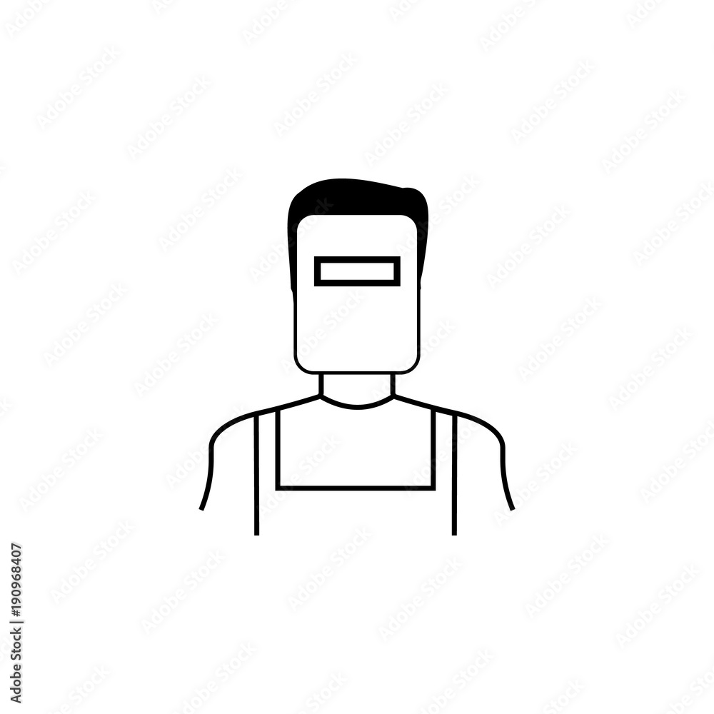 Poster welder icon. avatar element of professions for mobile concept and web apps. thin line icon for websi