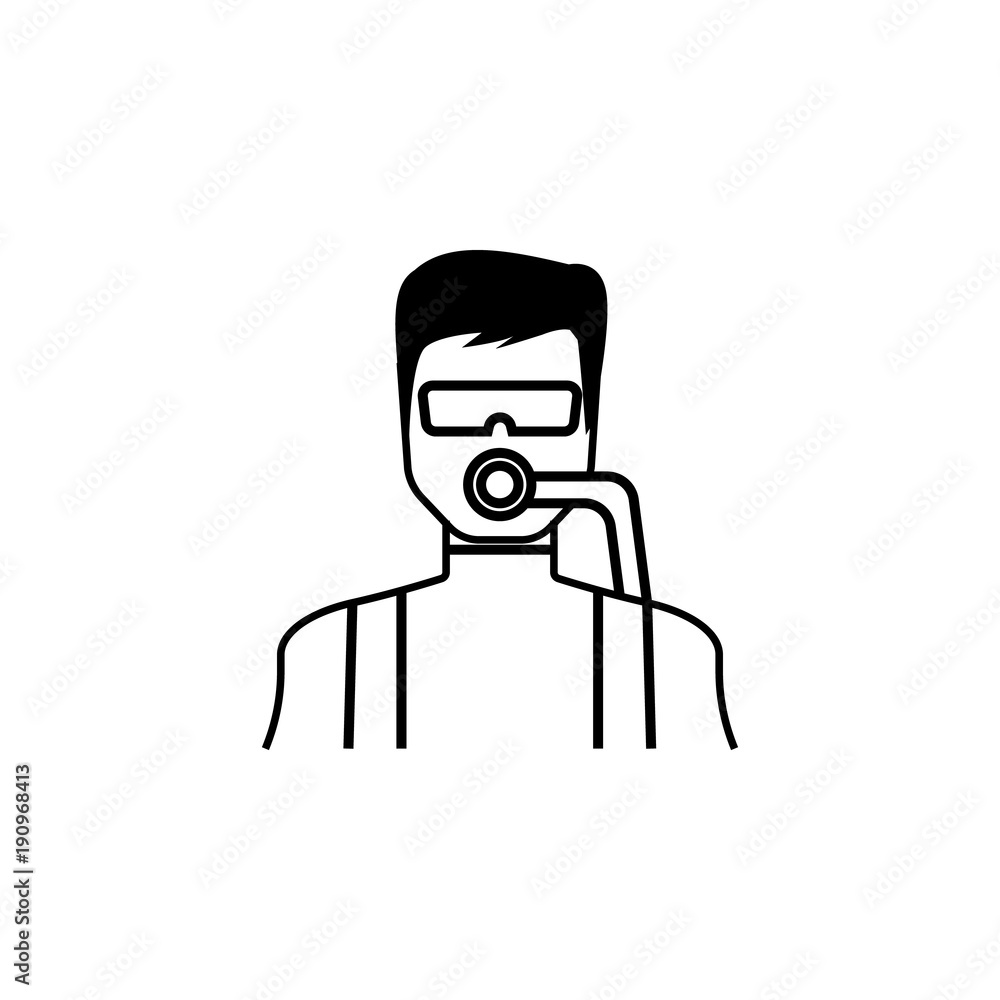 Poster diver icon. Avatar element of professions for mobile concept and web apps. Thin line  icon for website design and development, app development. Premium icon