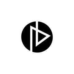 letter rb in a black circle logo vector