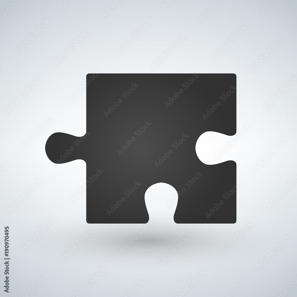Poster puzzle piece flat vector icon for apps and websites.