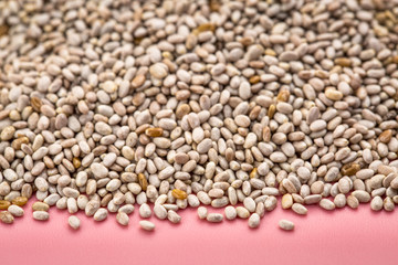 white chia seeds background