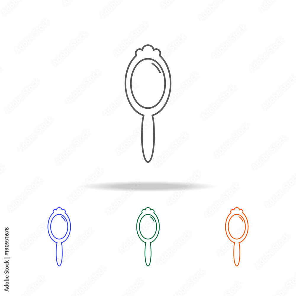 Aufkleber hand mirror icon. element multi color female accessories icons for mobile concept and web apps. thin