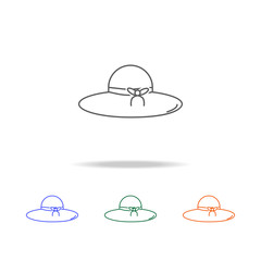 femail hat icon. Element multi color female accessories icons for mobile concept and web apps. Thin line  icon for website design and development, app development. Premium icon