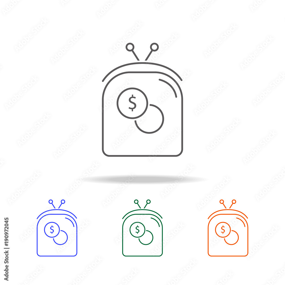 Poster purse icon. element multi color female accessories icons for mobile concept and web apps. thin line 