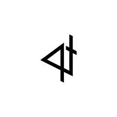 letter qt logo vector