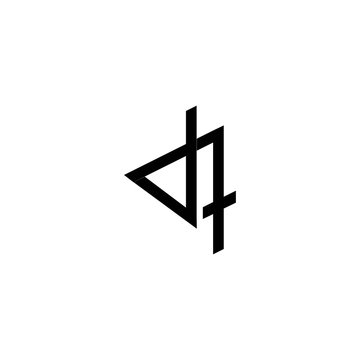 letter dt logo vector