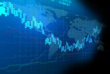 Fototapeta na wymiar stock market chart data screen on technology background