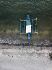 drone view of Philippines wood boat