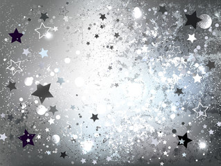 Silver background with stars