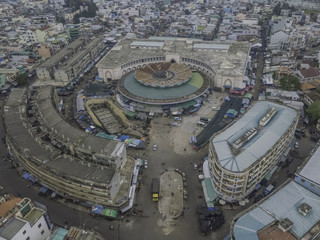Drone view of circle building