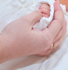 New born baby hand