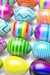 Colorful easter eggs 3d illustration