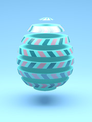 Easter egg cut out shape 3d illustration