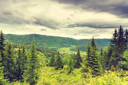 Fototapeta mountains landscape in Norway.