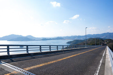 坂道　徳島県鳴門市県道183号線　四方見展望台付近