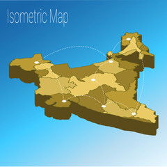 Map India isometric concept.