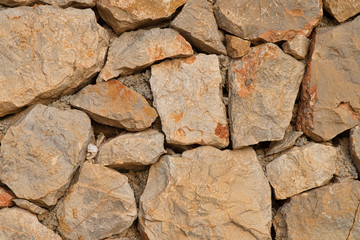 Rough masonry wall