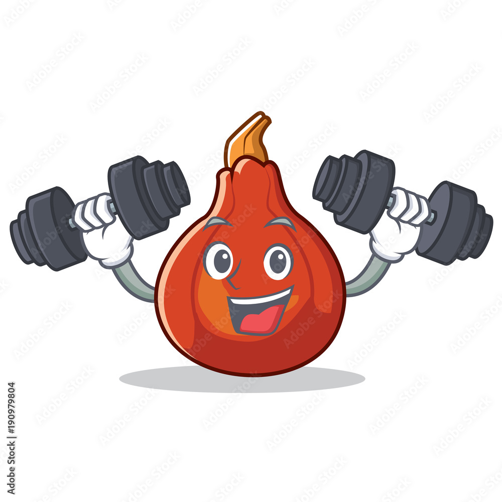 Sticker Fitness red kuri squash character cartoon