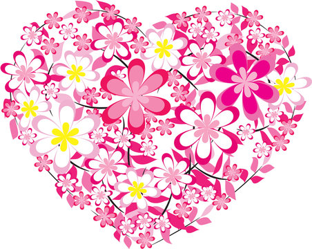 heart shape flower design