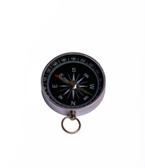 Old compass isolated on white background.