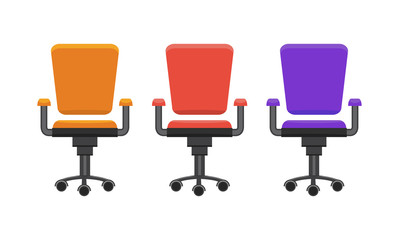 Modern office chair. Flat design vector.