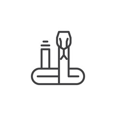 Rattlesnake line icon, outline vector sign, linear style pictogram isolated on white. Rattler snake symbol, logo illustration. Editable stroke