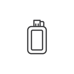 Water flask line icon, outline vector sign, linear style pictogram isolated on white. Symbol, logo illustration. Editable stroke