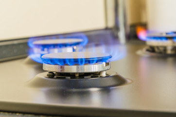 Burning gas burner.