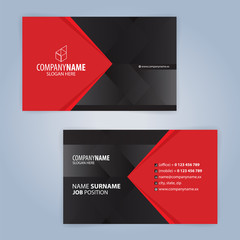 Red and Black modern business card template, Illustration Vector 10