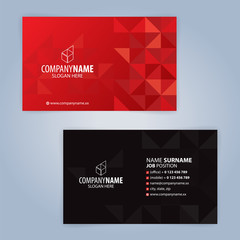 Red and Black modern business card template, Illustration Vector 10