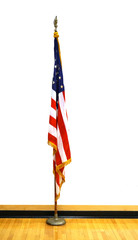 Obraz premium USA national flag stand indoor