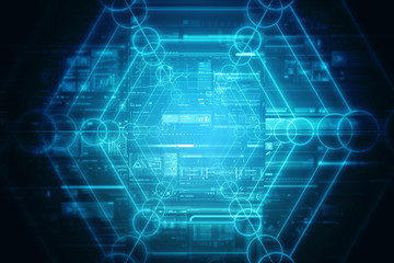 2d illustration technology background