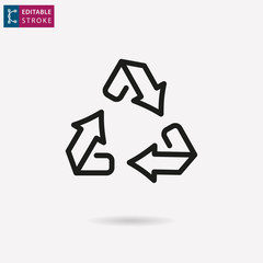 Ecology line vector icon. Editable stroke.