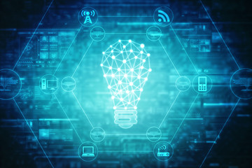 bulb future technology, innovation background, creative idea concept 