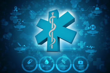 3d illustration medicine pharmacy sign snake