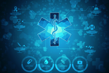 2d illustration medicine pharmacy sign snake