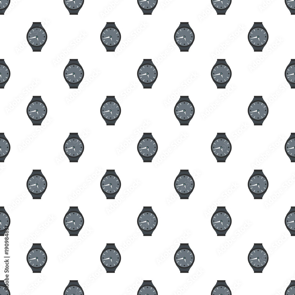 Poster wristwatch round pattern seamless in flat style for any design