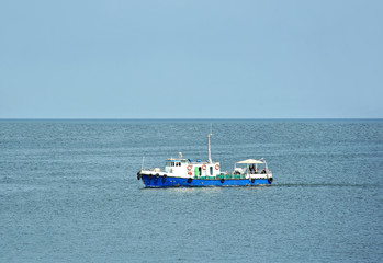 Motorboat at sea
