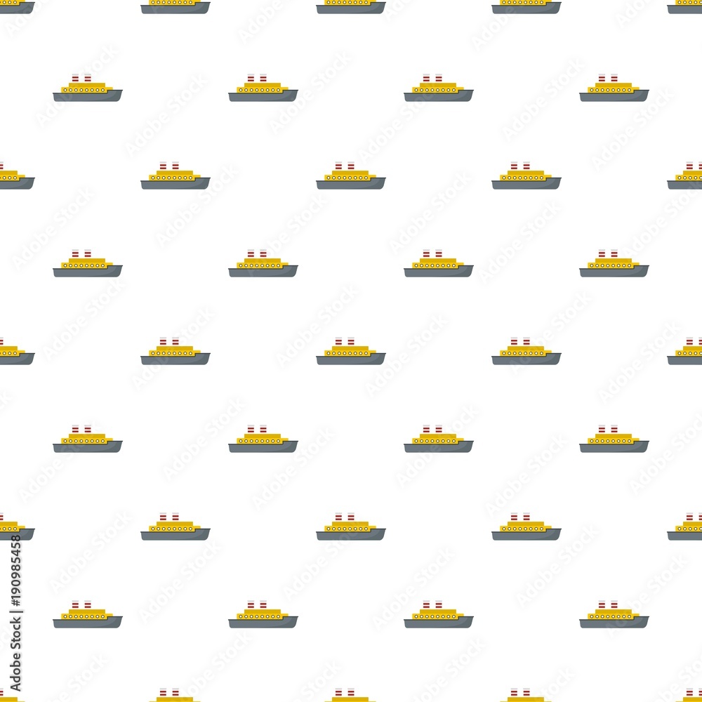 Poster steamship pattern seamless in flat style for any design