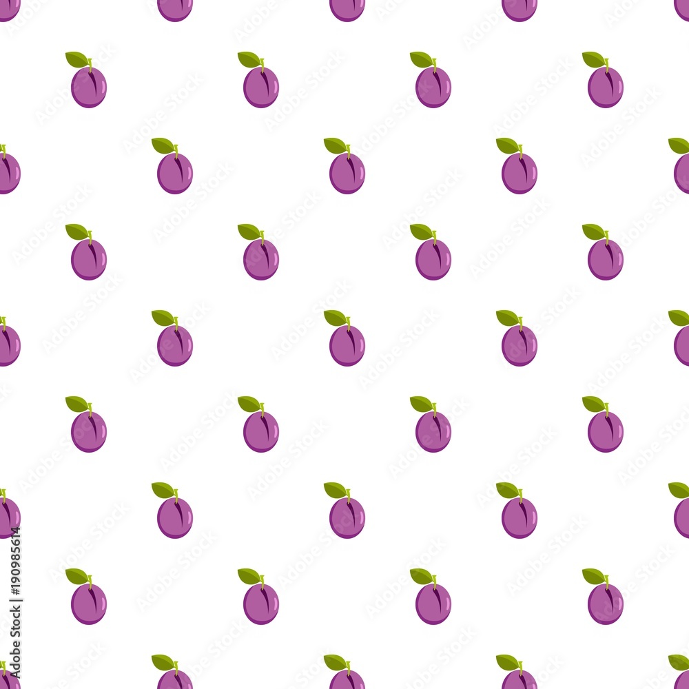 Poster plum pattern seamless in flat style for any design