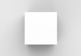 Elegant box mock up isolated on soft gray background. 3D illustrating.