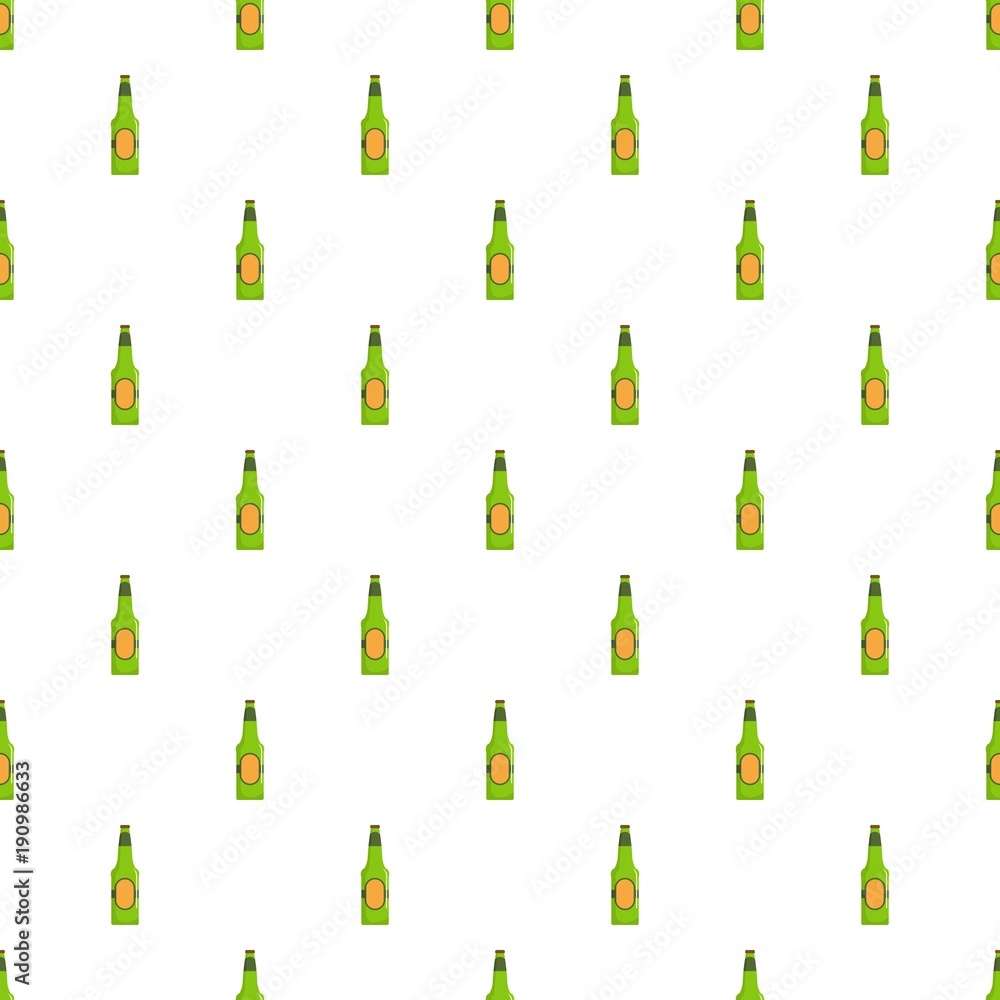 Poster bottle beer pattern seamless in flat style for any design