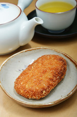A Japanese deep fried dish , Japanese croquette  ,Korokke 