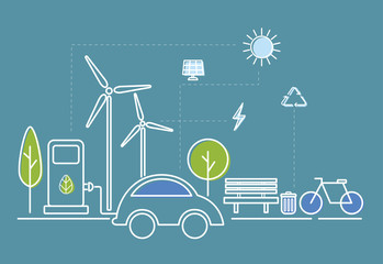 Illustration of ecology system 