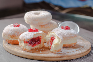 holiday donut,Polish donut,traditional donut,donut classic,donut home,a donut for an old recipe,donut with jam,donut with filling