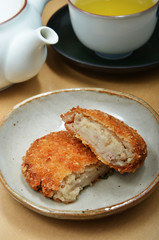 A Japanese deep fried dish , Japanese croquette  ,Korokke 