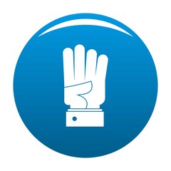 Obraz premium Hand four icon vector blue circle isolated on white background 
